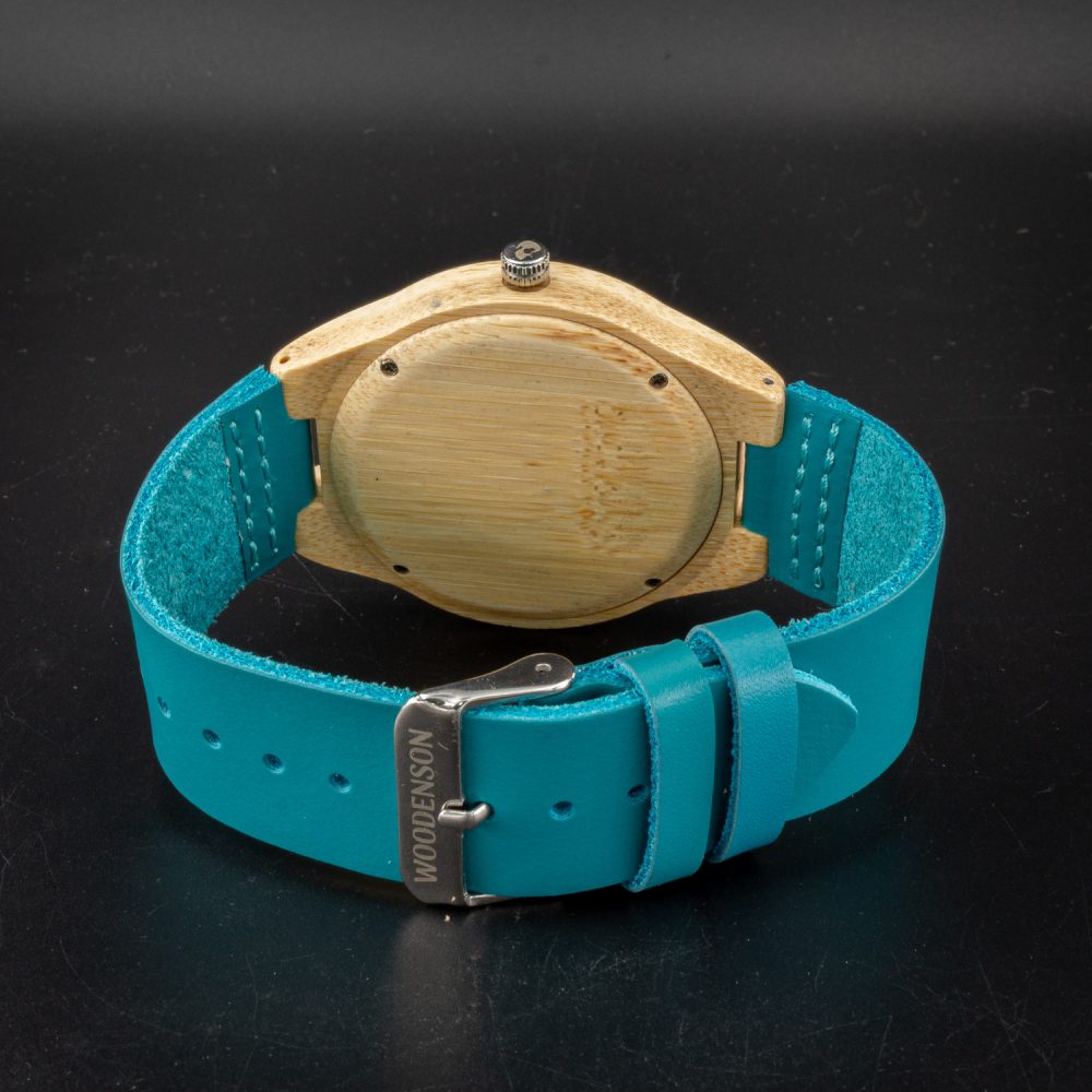 Reloj de madera correa azul claro Ladyblue (39 mm) - Image 4