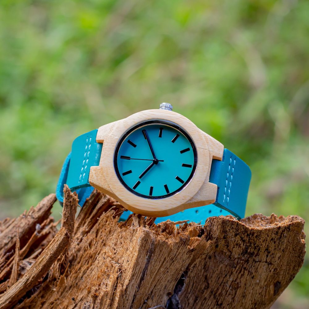 Reloj de madera correa azul claro Ladyblue (39 mm)
