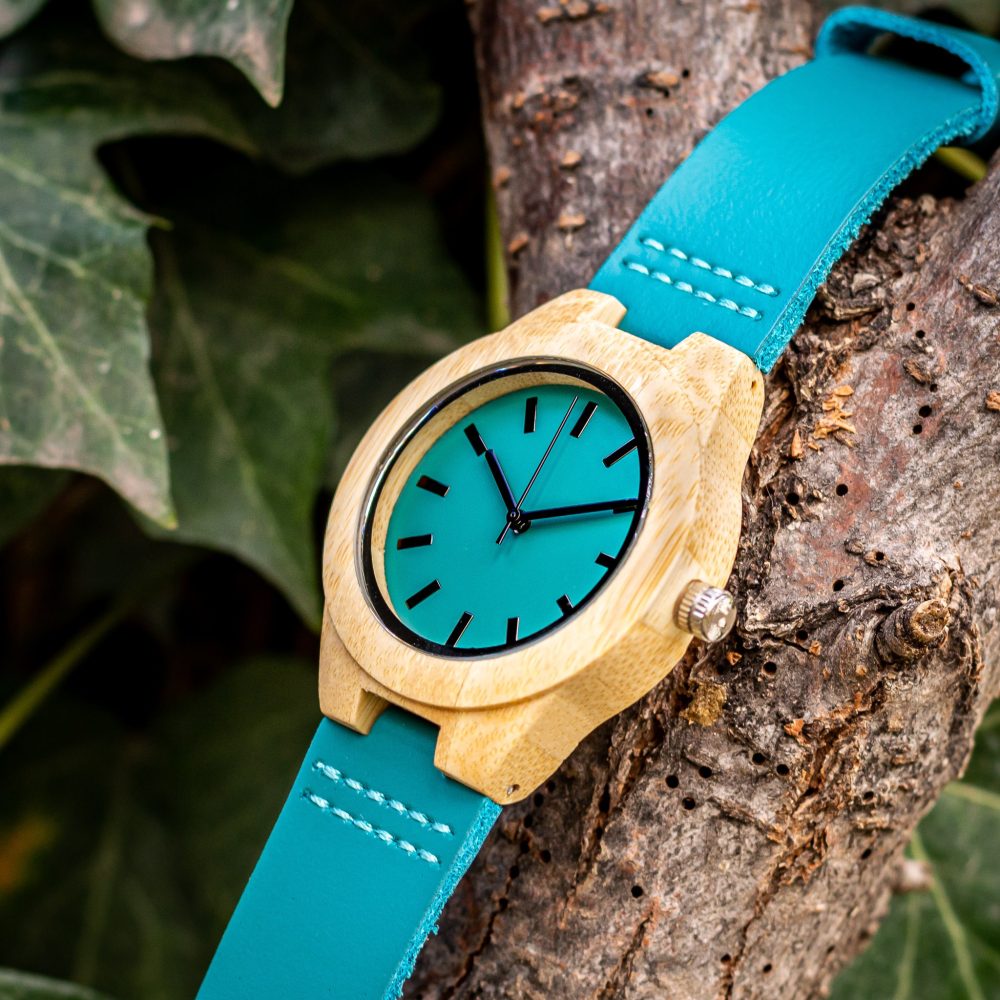 Reloj de madera correa azul claro Ladyblue (39 mm) - Image 3