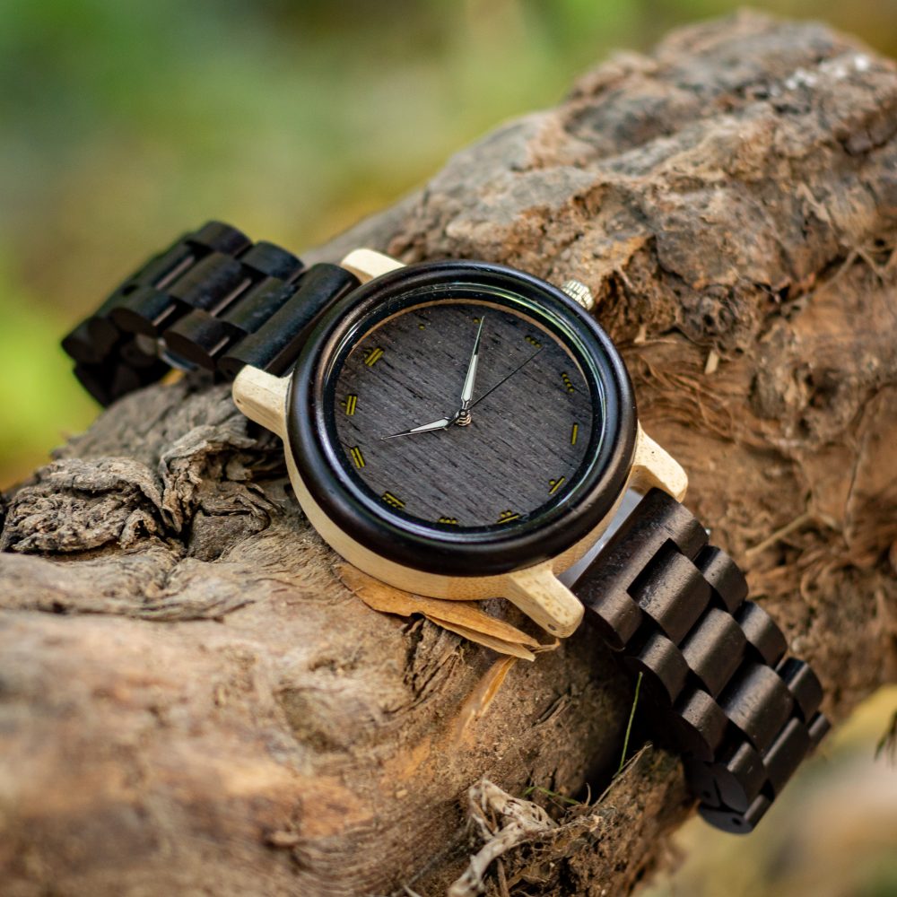 Reloj de madera articulada Kish (44 mm) - Image 5