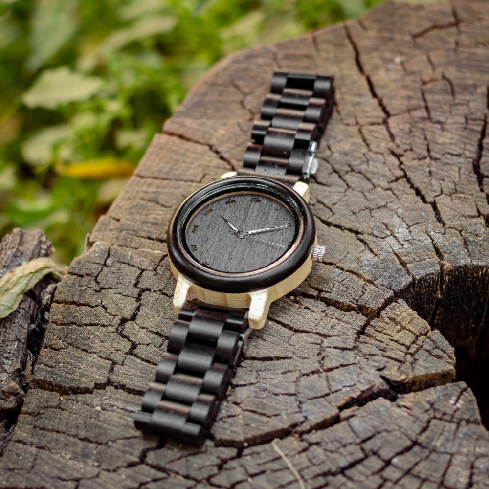 Reloj de madera articulada Kish (44 mm) - Image 4