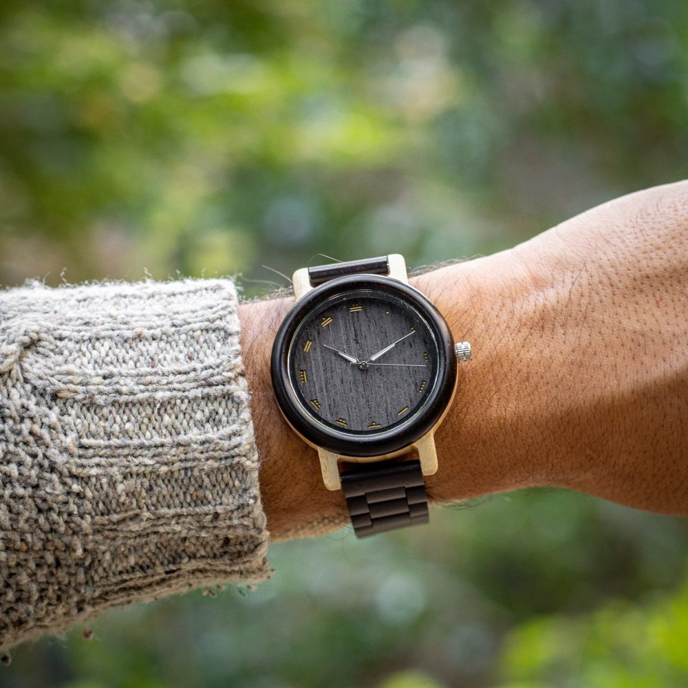 Reloj de madera articulada Kish (44 mm) - Image 8