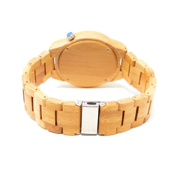 Reloj de madera de bambú con eslabones modelo Elke