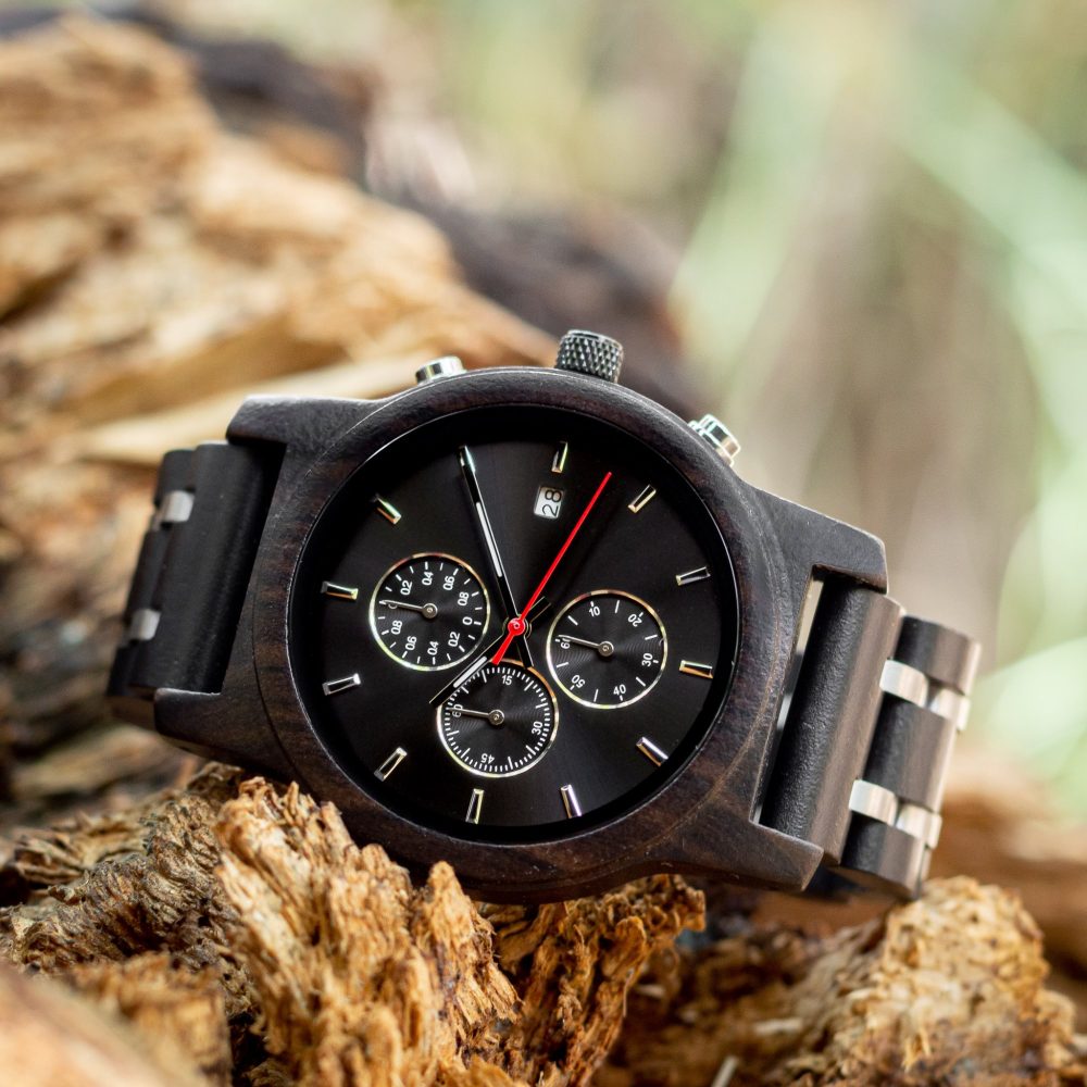 Reloj de madera y acero inoxidable modelo Kin
