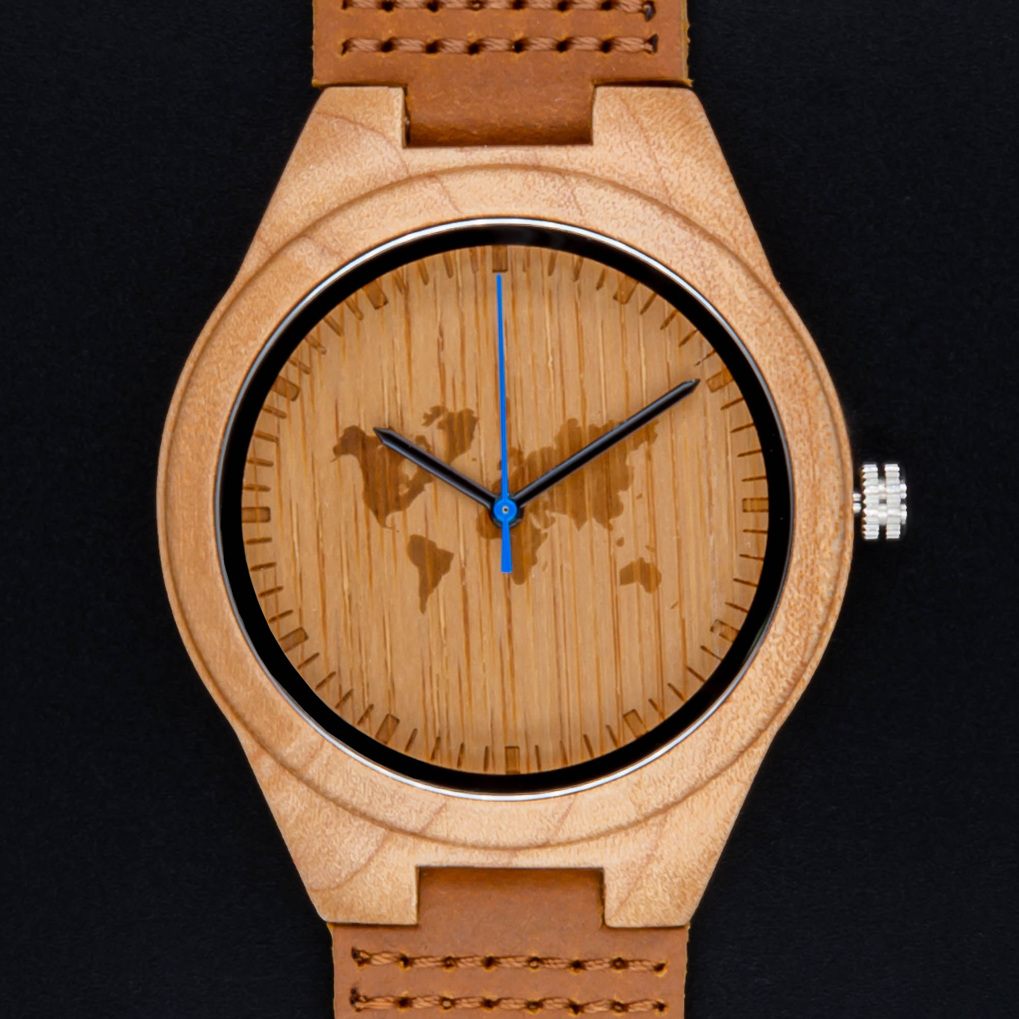 métrico Mejorar raspador Reloj de pulsera de bambú Mapamundi (44 mm) - Woodenson México