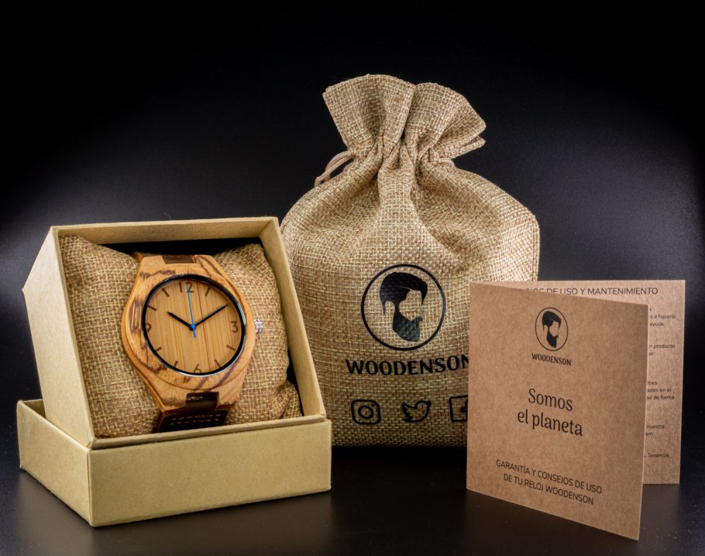 Reloj de madera de zebrano modelo Nara (44 mm) - Image 8