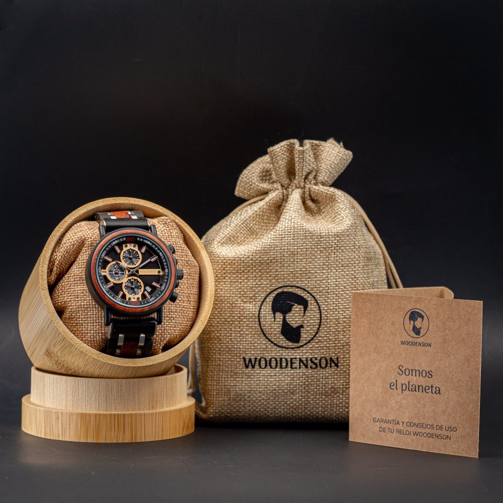 Reloj en madera de Caoba y Acero Negro Grand Canyon - Image 8