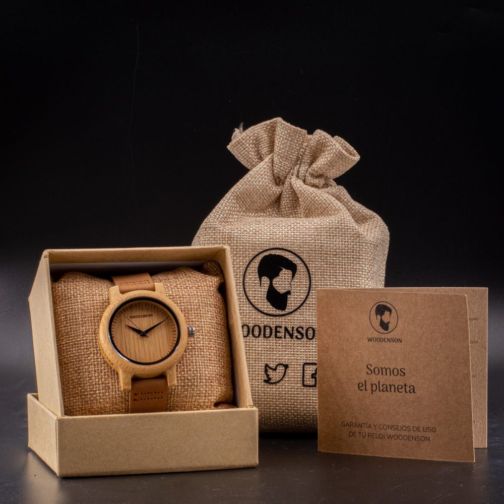 Reloj de madera de Bambú y Serraje modelo Atacama 39 mm - Image 8
