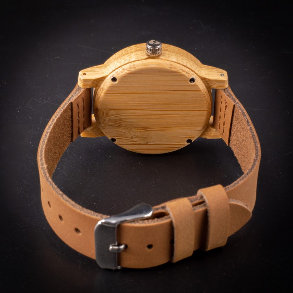 Reloj de madera de Bambú y Serraje modelo Atacama 39 mm - Image 4