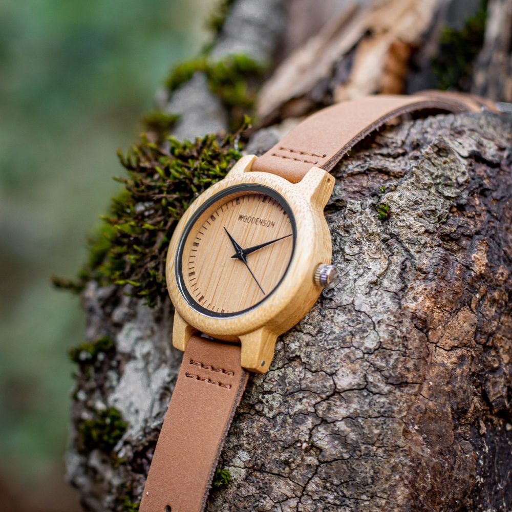 Reloj de madera de Bambú y Serraje modelo Atacama 39 mm - Image 3