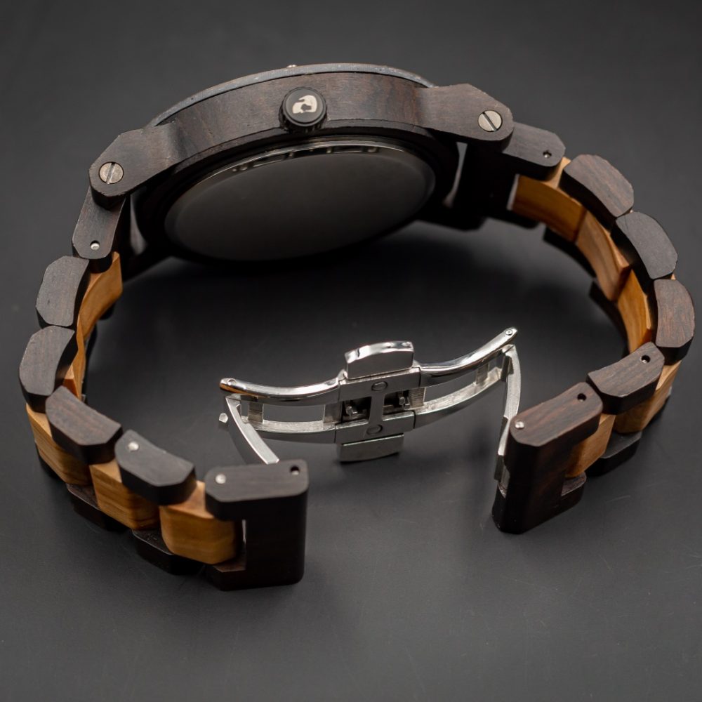 Reloj de madera y piedra modelo Cobá - Image 4