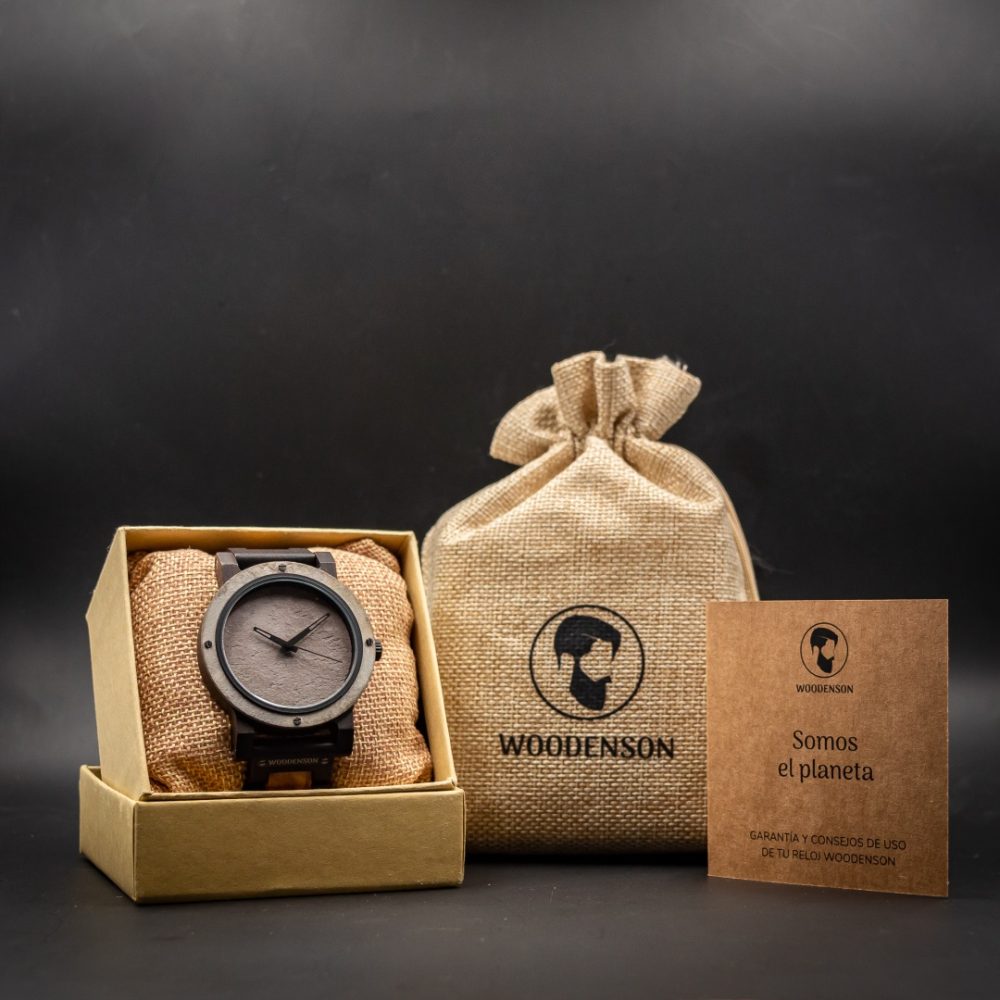 Reloj de madera y piedra modelo Cobá - Image 8