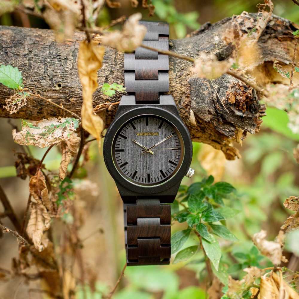 Reloj de madera de Chacate con correa de eslabones modelo Katsura - Image 5