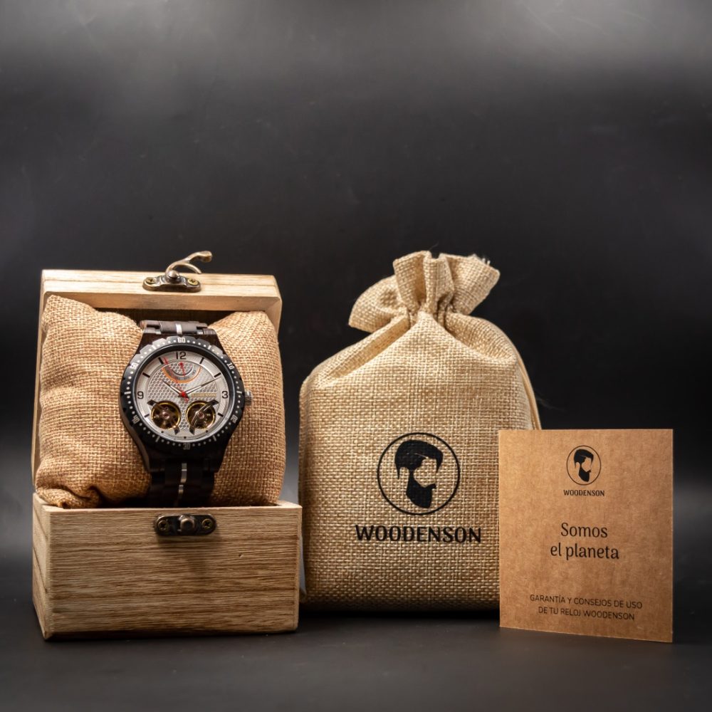Reloj automático de madera con doble Tourbillón modelo Stonehenge - Image 8