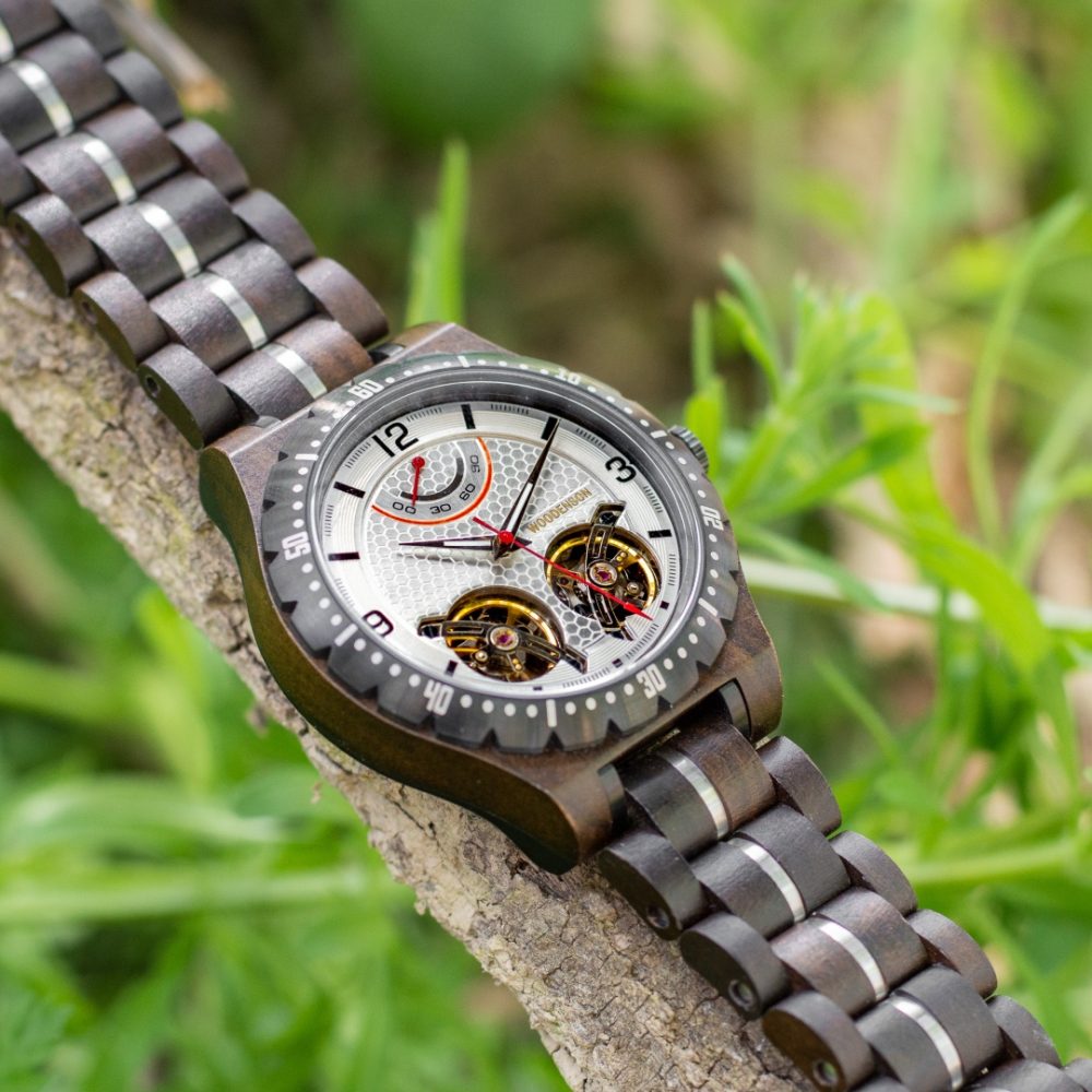 Reloj automático de madera con doble Tourbillón modelo Stonehenge - Image 3
