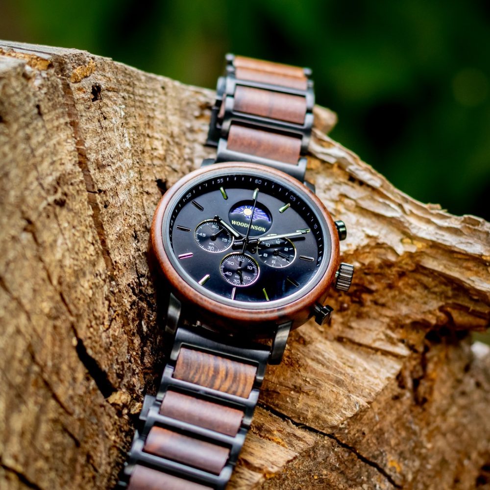 Reloj de madera de tigre Teide - Image 7