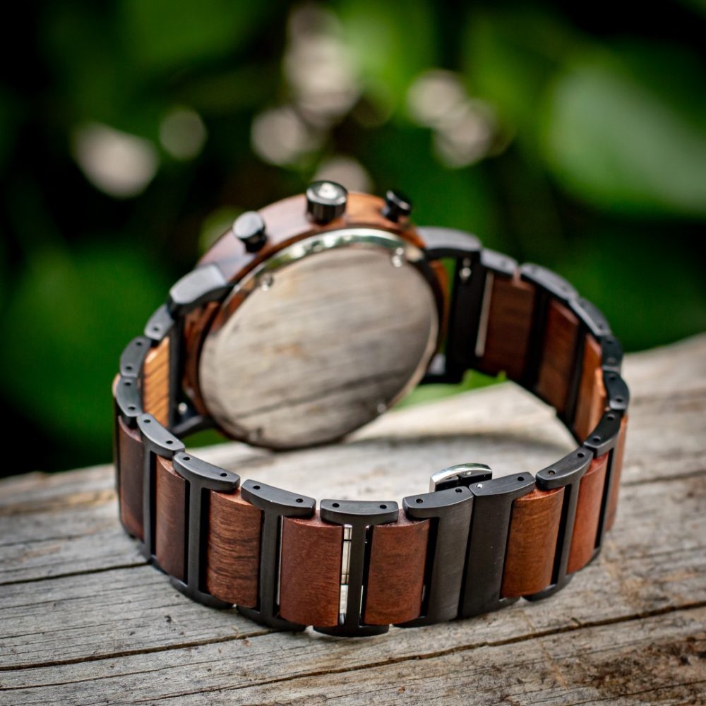 Reloj de madera de tigre Teide - Image 4