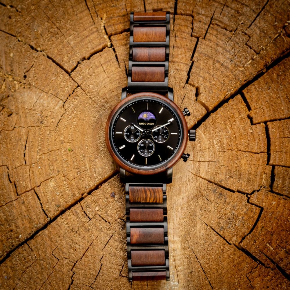 Reloj de madera de tigre Teide - Image 6