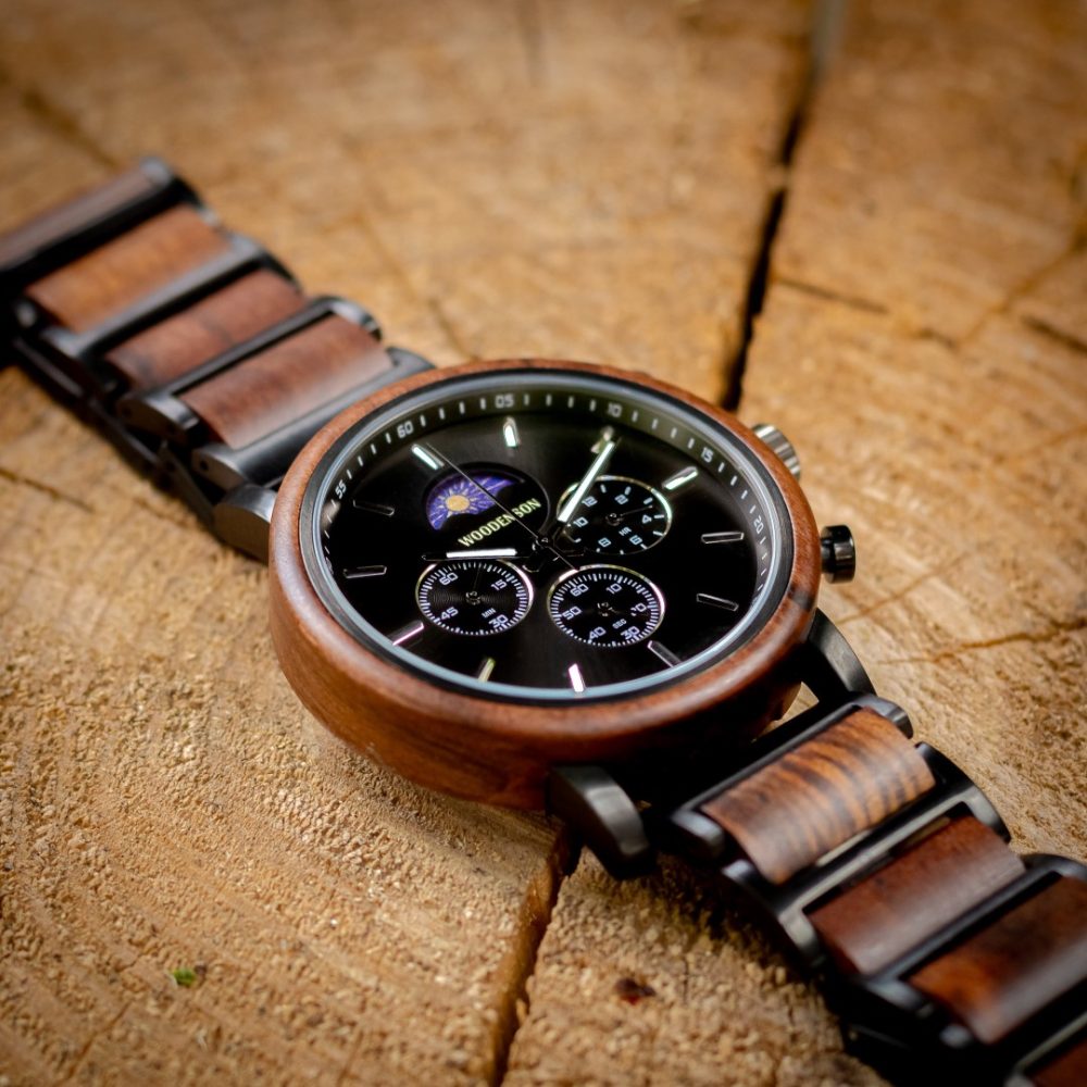 Reloj de madera de tigre Teide - Image 3
