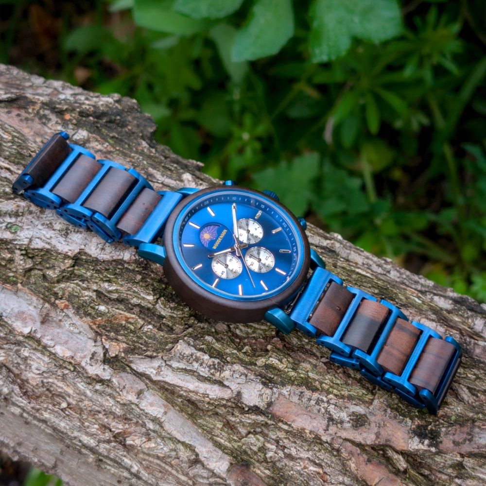Reloj en Madera de Sándalo y Acero modelo Snowball - Image 7