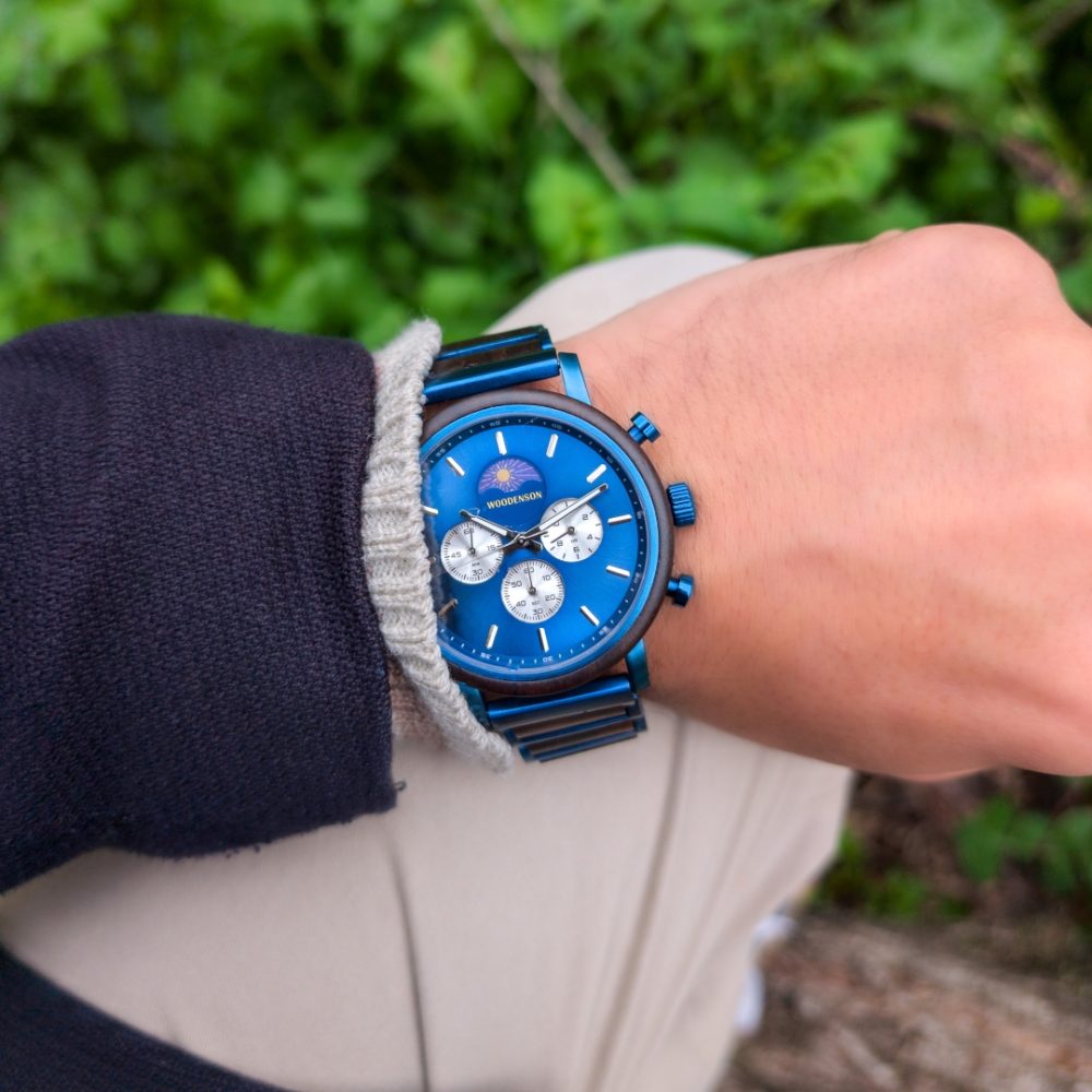 Reloj en Madera de Sándalo y Acero modelo Snowball - Image 8