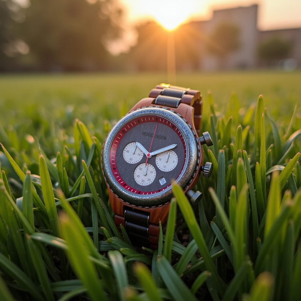 Reloj de Madera de Sándalo Rojo modelo Olimpo - Image 8